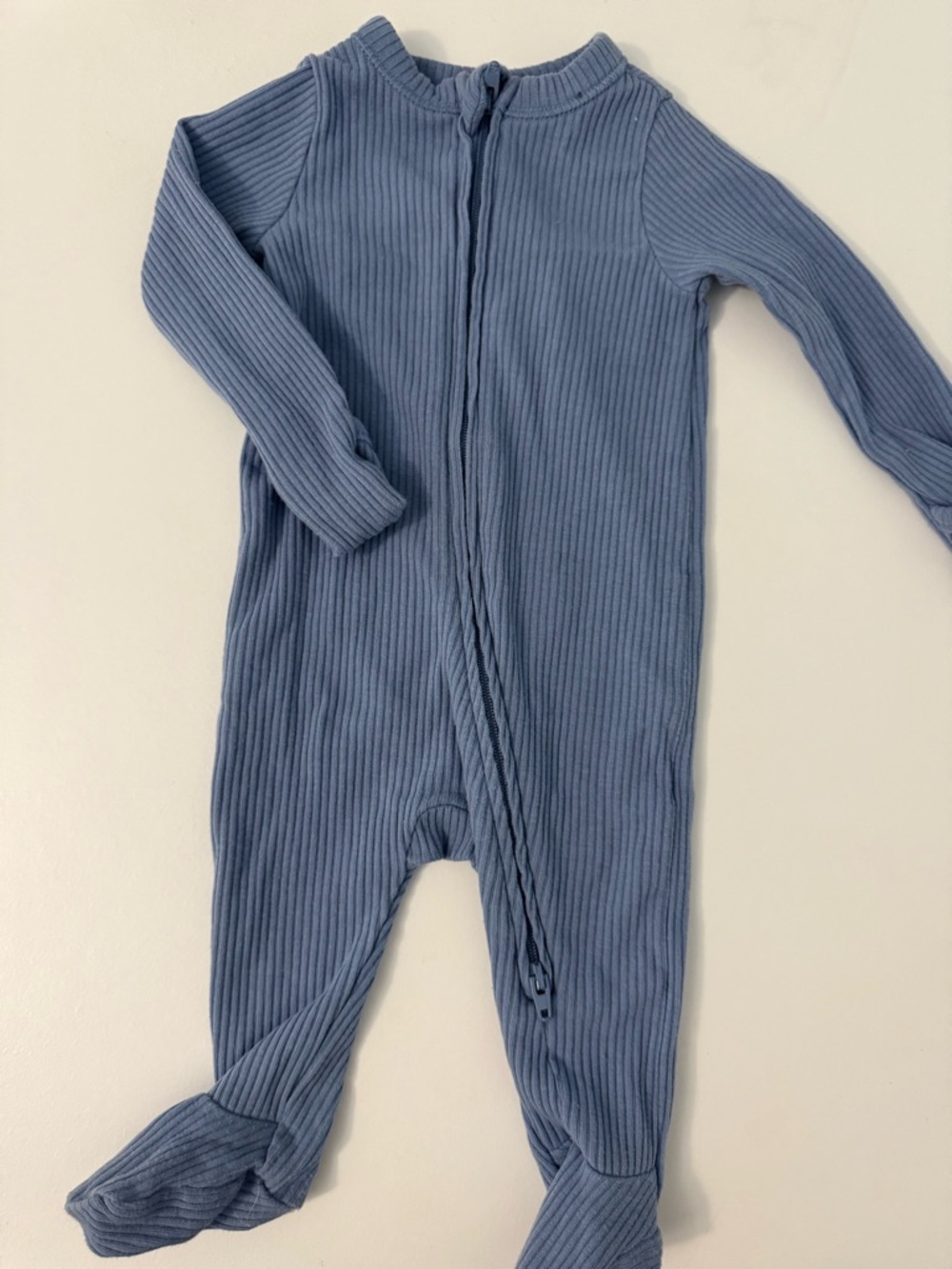 Old Navy Ribbed Blue Footed One-Piece Pajamas
